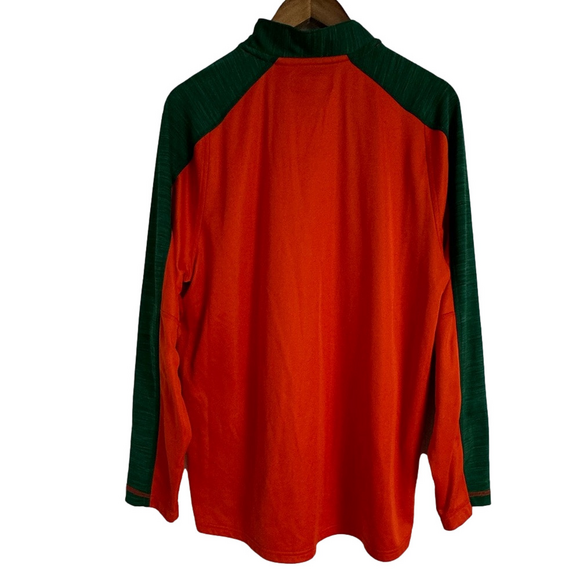 Adidas Men’s Miami Hurricanes Long Sleeve Quarter Zip Pullover Size L - Picture 2 of 8